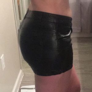 Black (Vegan) Leather Shorts